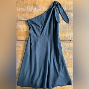 Banana Republic Black‎ One Shoulder Classic Dress 14 Tall